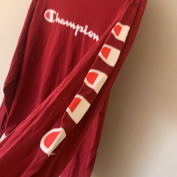 Heavy duty champion men’s Long sleeve red T-shirt size large, cotton - Picture 4 of 6